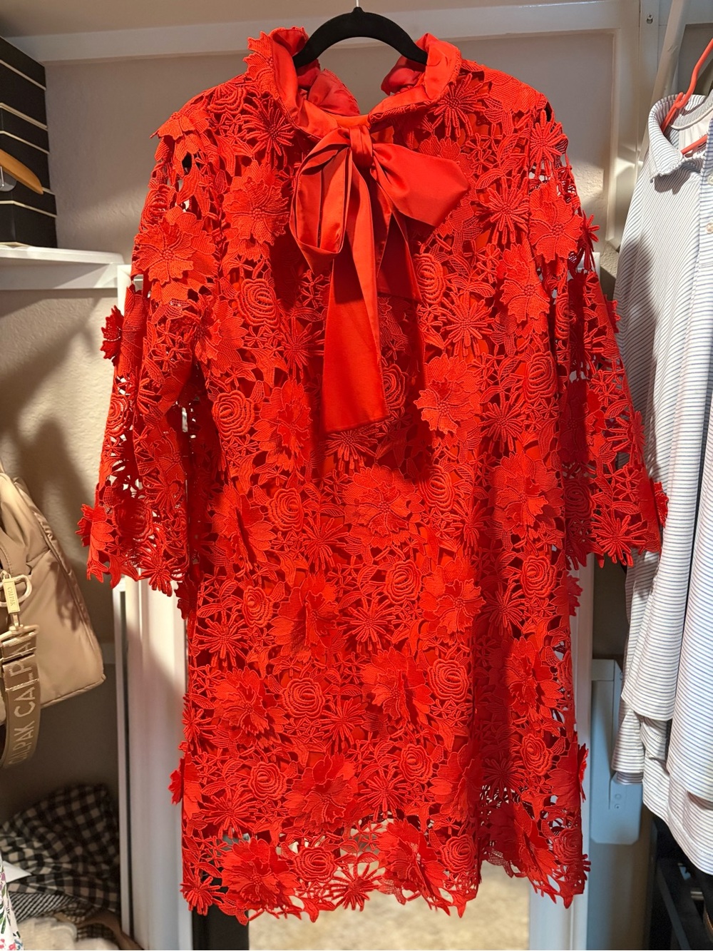 Tuckernuck Red Lace Long Sleeve Dress - Picture 7 of 8